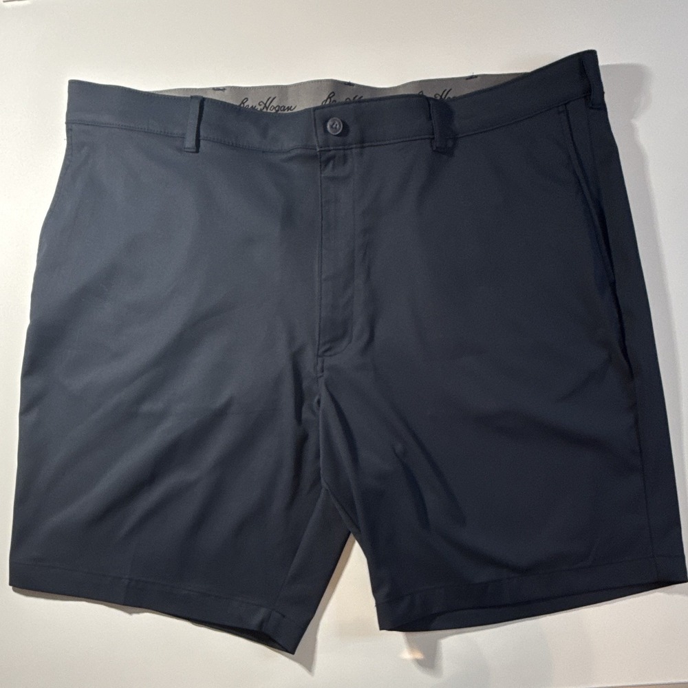 Ben Hogan Men's navy Chino Shorts Flat Front Slash Pockets 9'' Inseam
